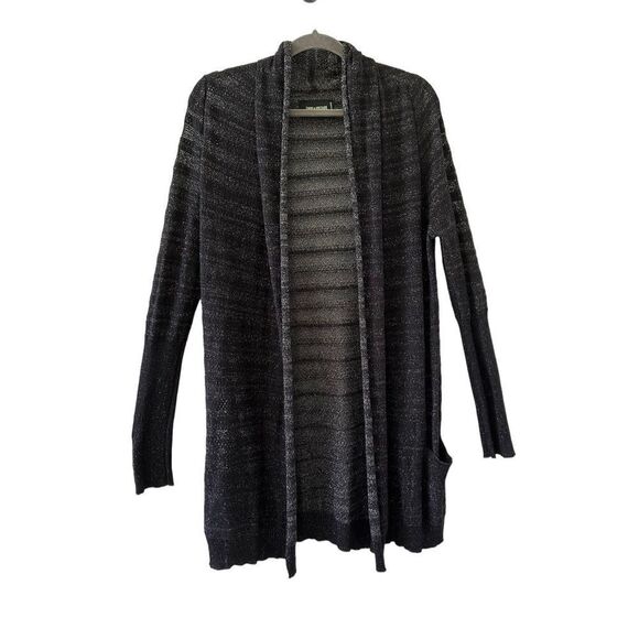 Zadig & Voltaire Open Front Striped Cardigan Women’s Glitter Black Size Medium - Picture 1 of 6